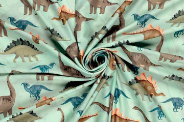 Badeanzugstoff, Bade Jersey, Swimwear, UPF50, Dinosaurier, hellgrün, 0,5 m